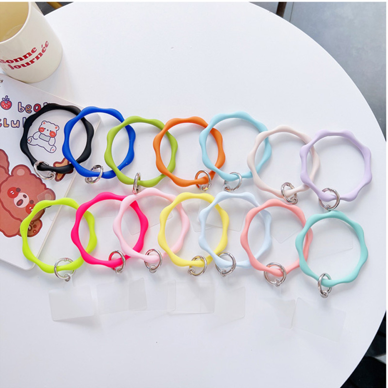 Lekaari Universal Hanging Ring Rope Cellphone Soft Silicone Plain Lanyard Strap Anti-Lost Bracelet Mobile Phone Keychain
