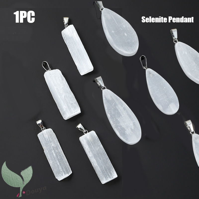 1pc Natural Selenite Crystal pendant Cleanse the Aura from Negativity