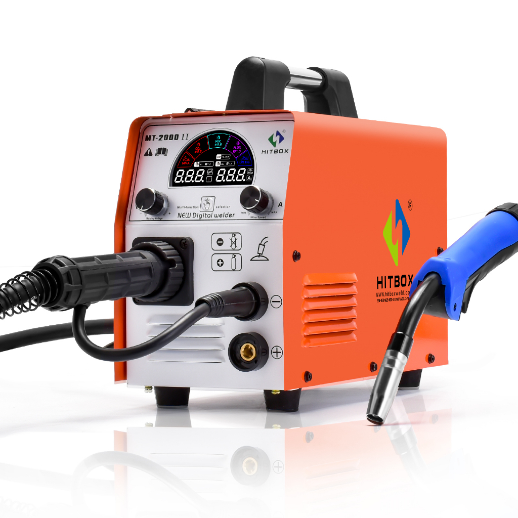 HITBOX MIG Welder 4 in 1 MT2000 II MIX Gas Gasless MIG / Lift TIG/ ARC MMA 220V LCD Screen