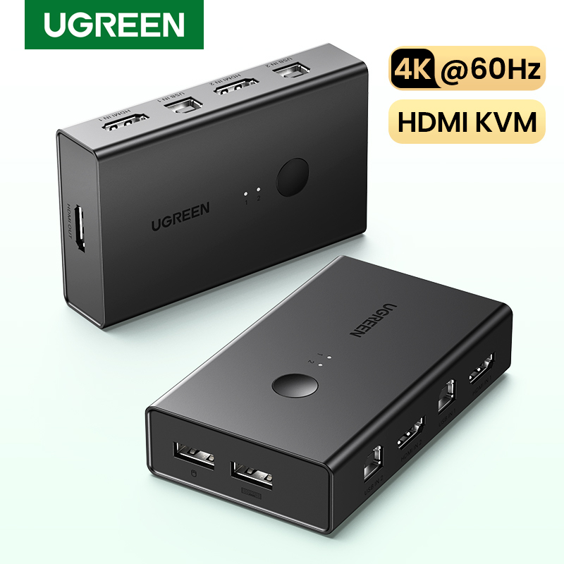 Ugreen Usb Hdmi Kvm Switch K Ultra Hd Hdmi Switcher Box For Sharing