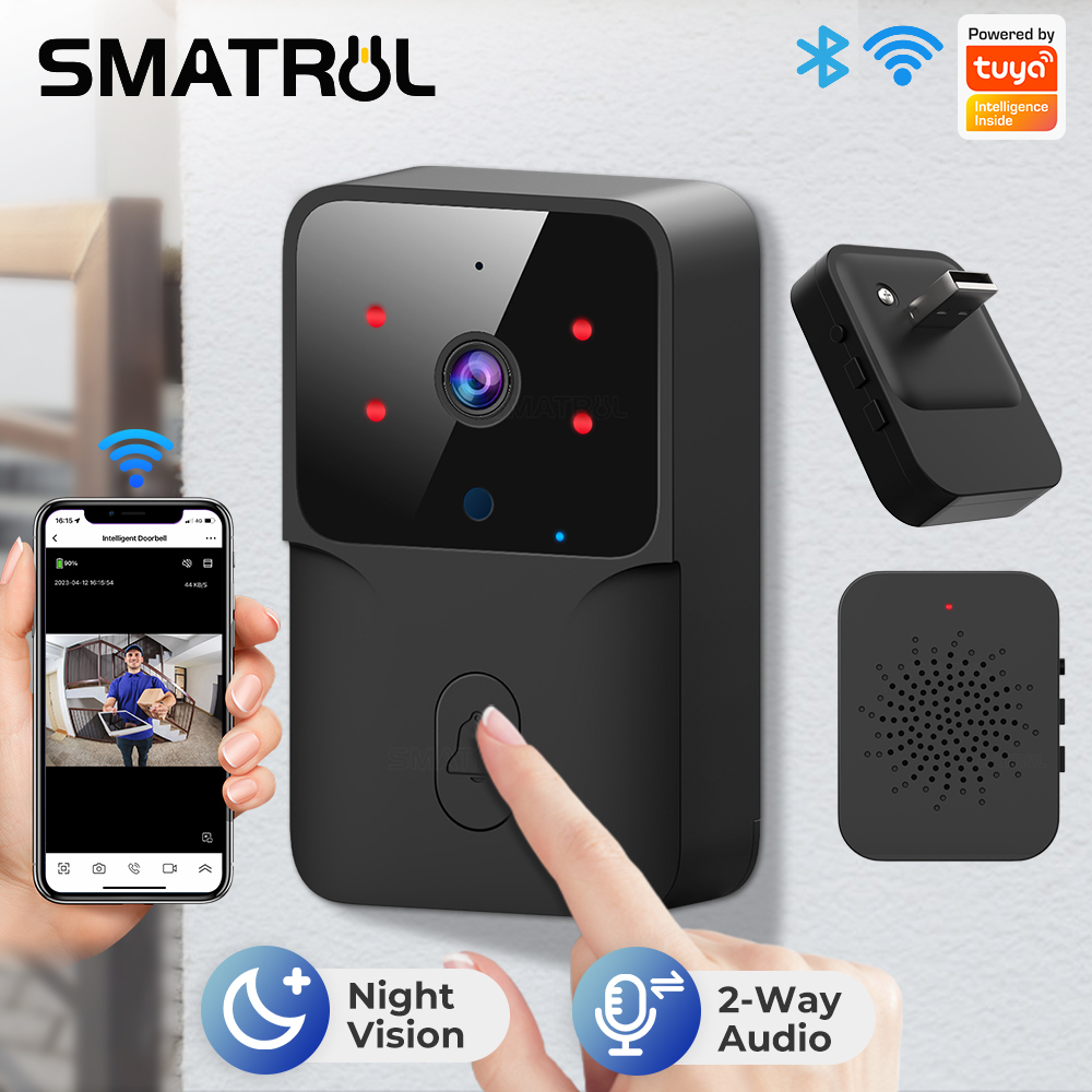 SMATRUL Tuya Smart WiFi Videocall Doorbell Camera Visual Intercom With ...