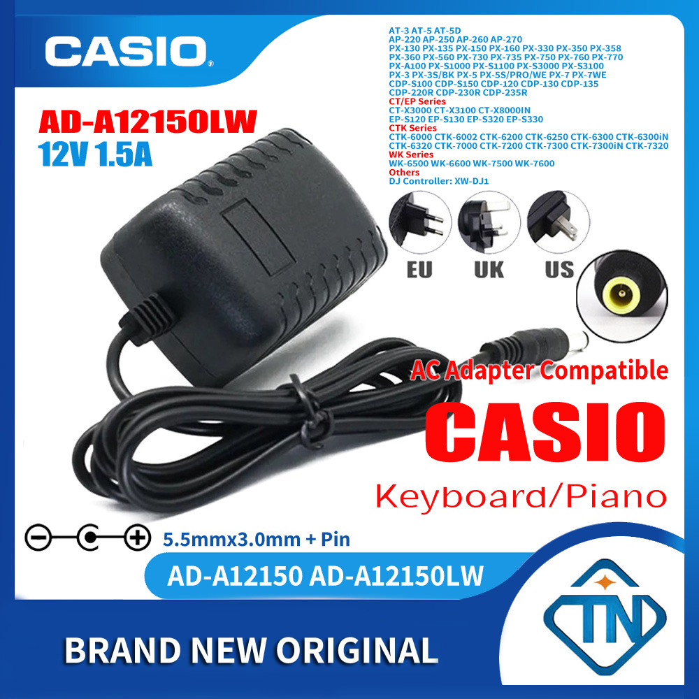 Casio Privia Adattatore AC A DC Per AD-A12150LW, AD-A1215LW