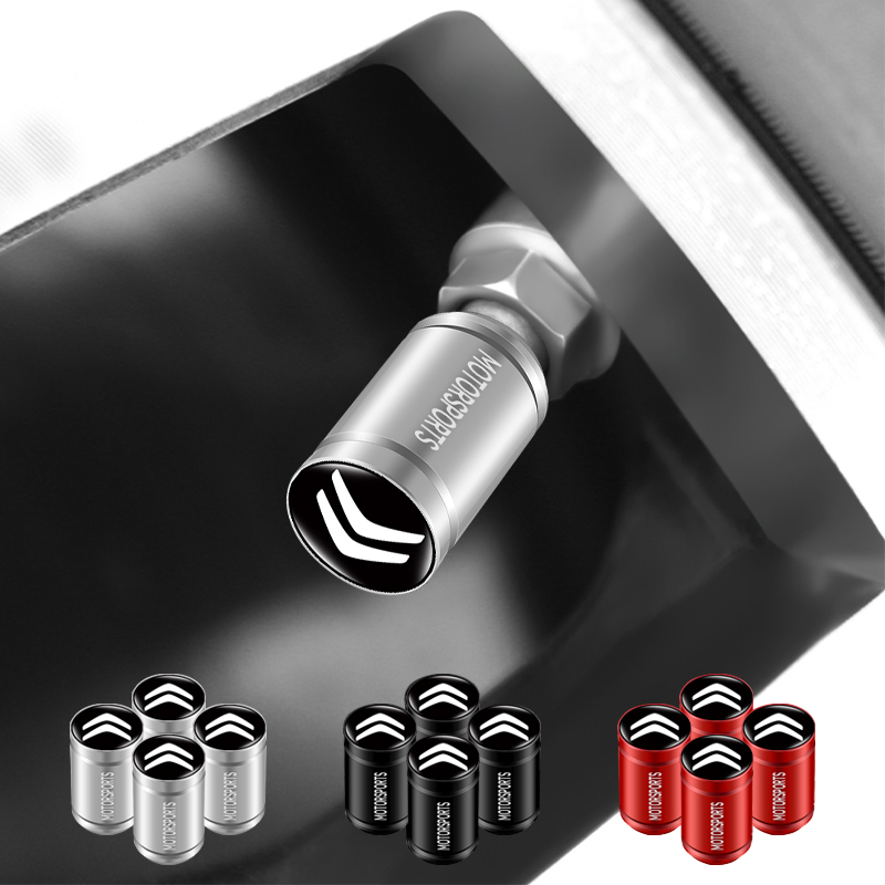 4pcs Aluminum Cylindrical Car Tire Air Cap Sport Styling Car Wheel