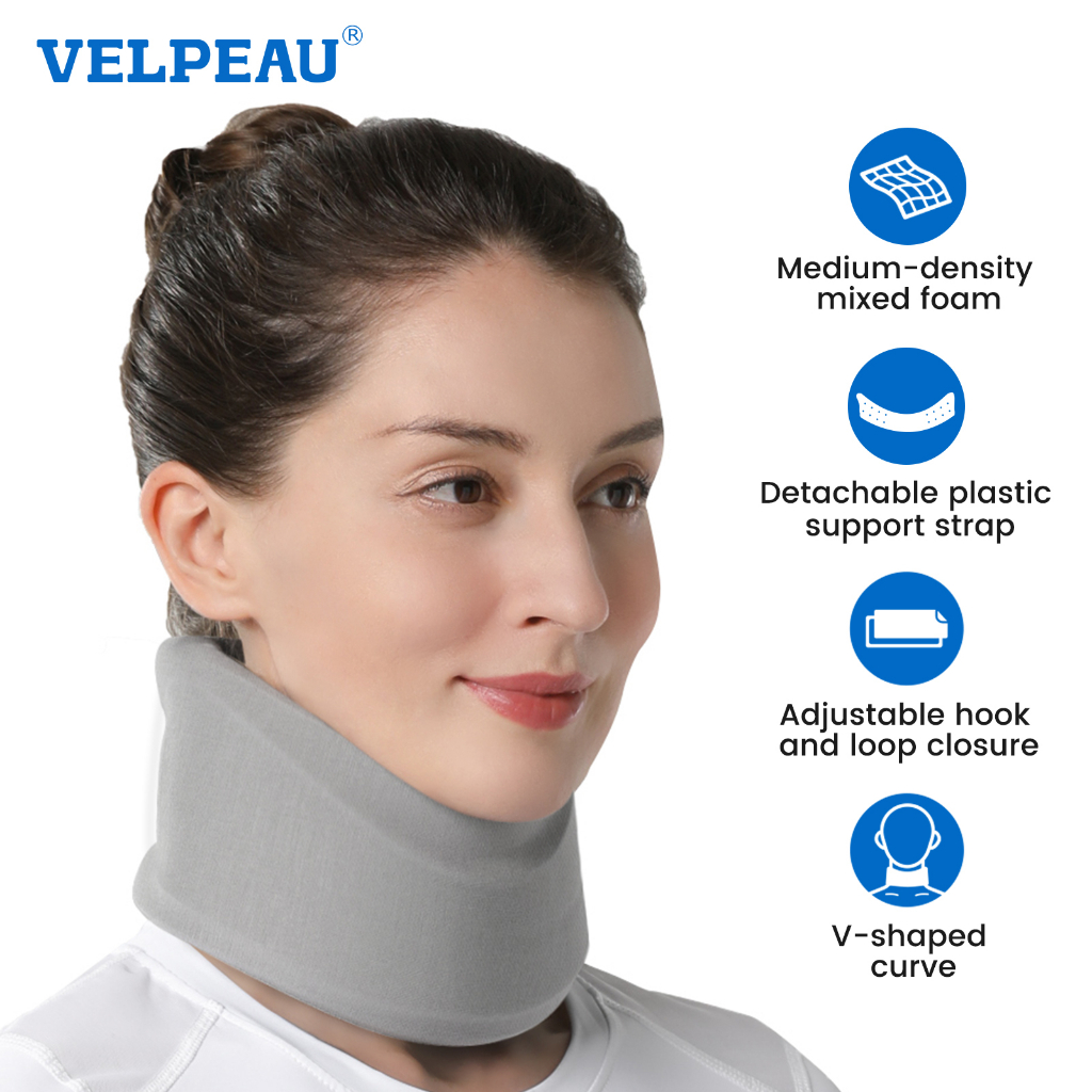 VELPEAU Neck Brace for Neck Pain and Support Soft Cervical Collar for