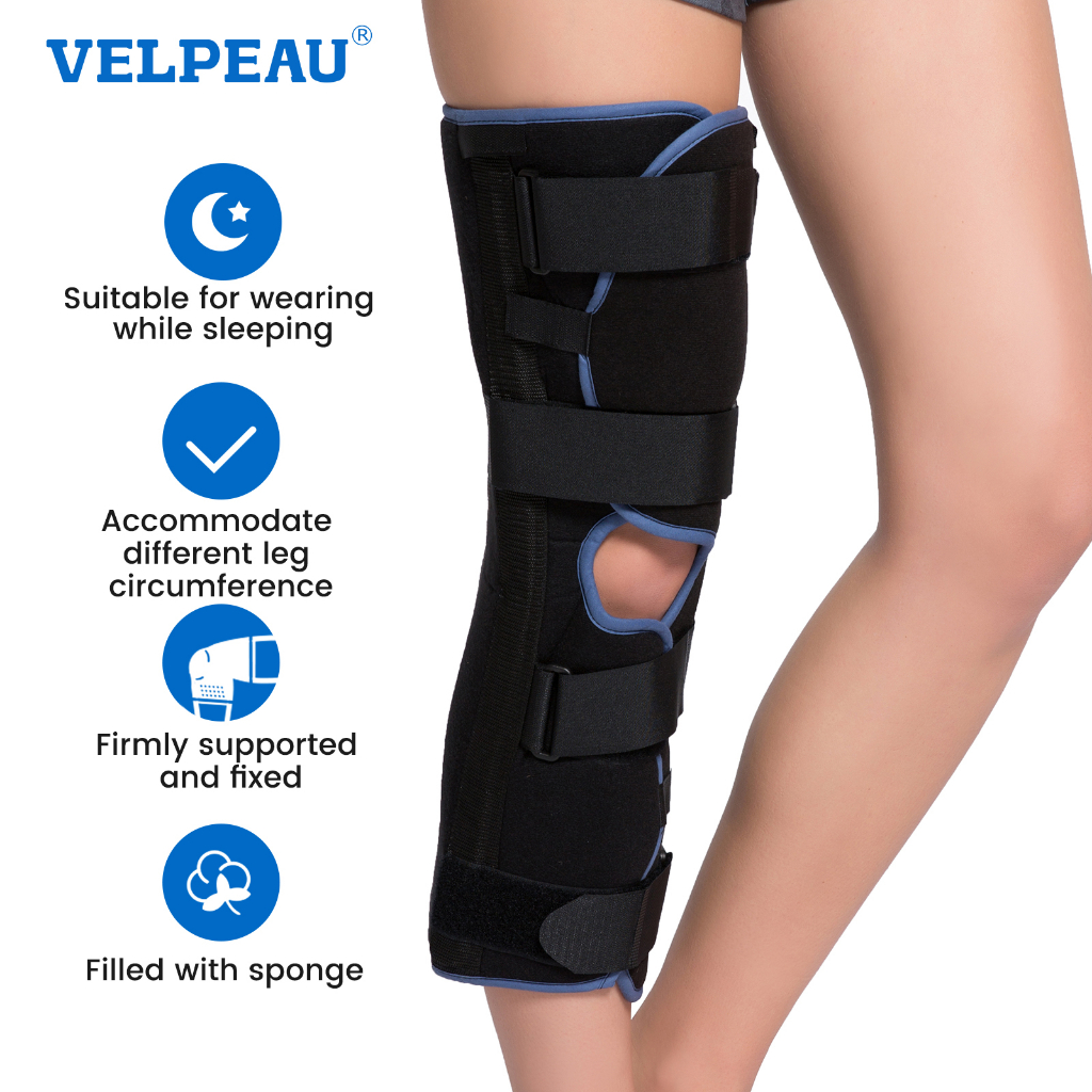 VELPEAU Tri-Panel Knee Immobilizer Brace - Straight Leg Immobilizer - Knee  Splint - Comfort Rigid Support for Knee Post-Surgery Recovery