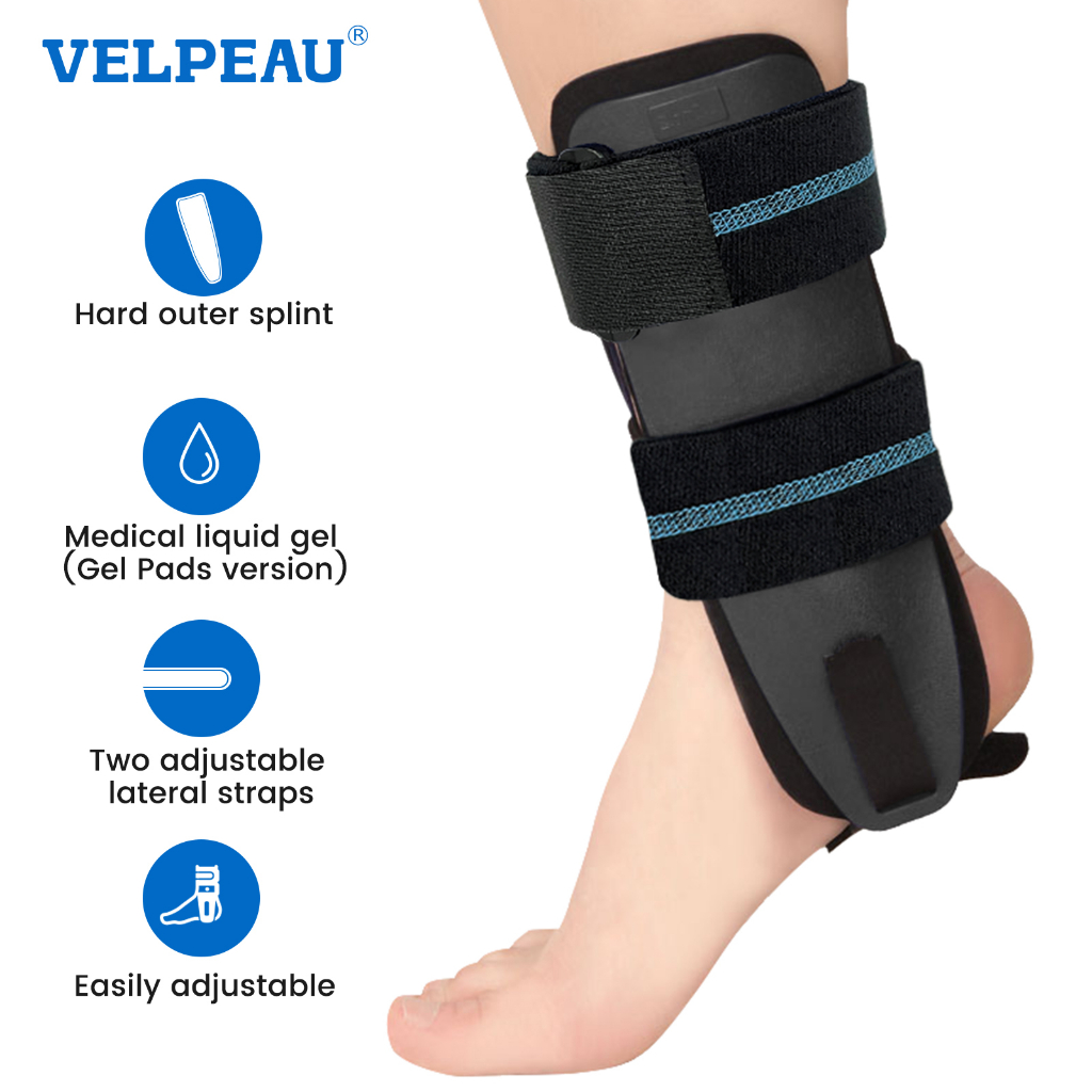 VELPEAU Ankle Guard Ankle Support Adjustable Ankle Brace Stirrup Ankle  Splint Rigid Stabilizer for Sprains, Tendonitis, Post-Op Cast Support and  Injury Protection for Women and Men