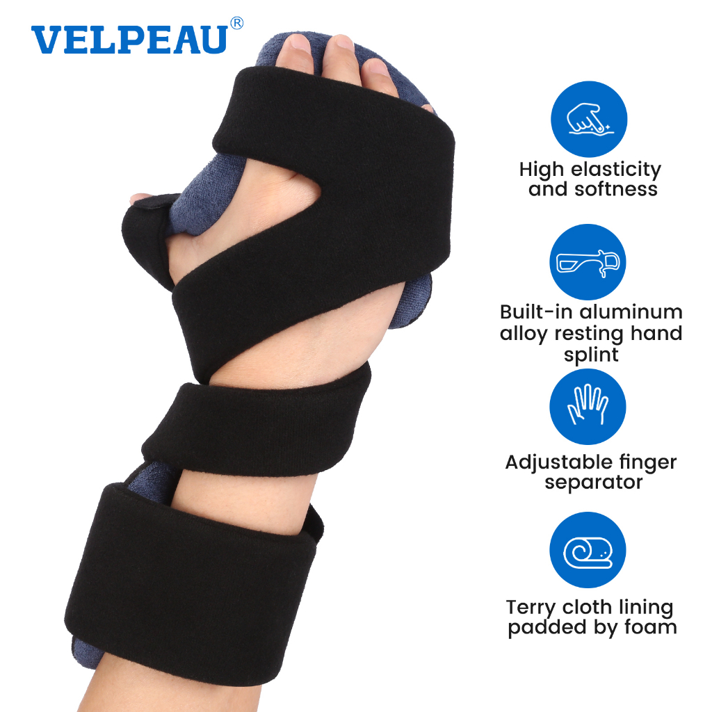 VELPEAU Hand Guard Stroke Resting Hand Splint Night Hand Immobilizer ...