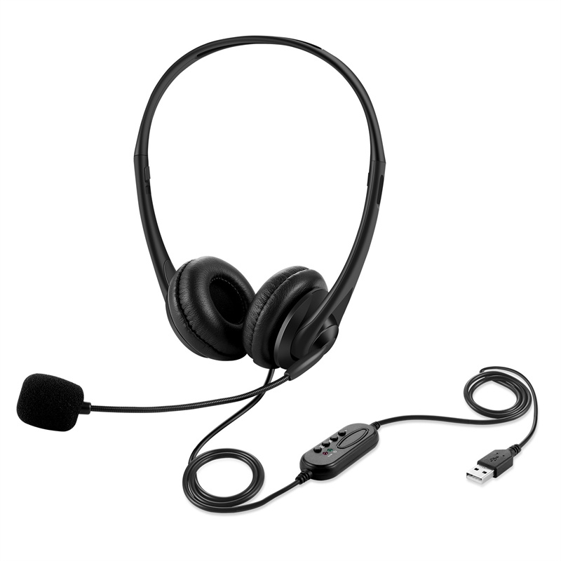 Ready Stock USB Noise Cancelling Headset Teaching Office Online Class Headset With Mic Stereo Music Wired Computer Gaming Headphones for PS4 PS5 Switch Xbox one PC Laptop Shopee Singapore