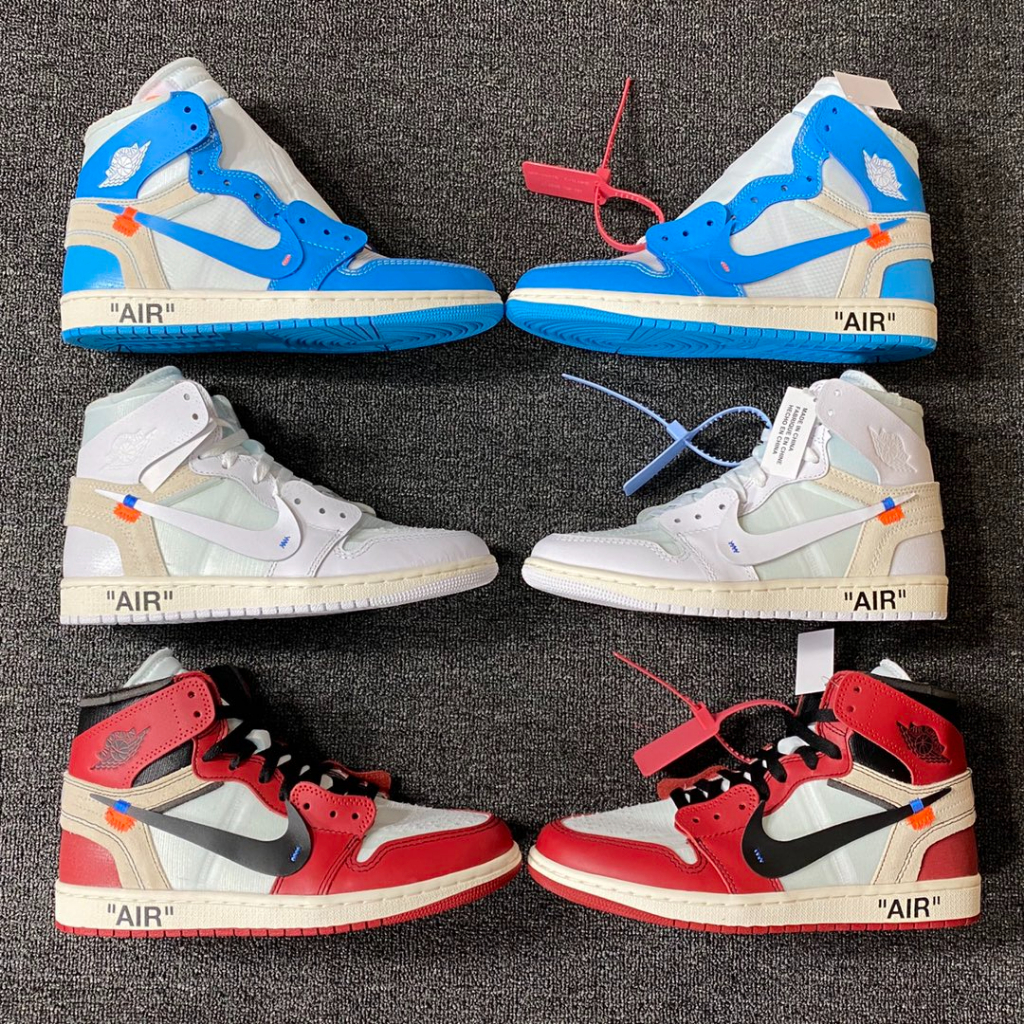 OFF-WHITE X aj1 Air Jordan 1 High “UNC” “Chicago”“White the ten ...