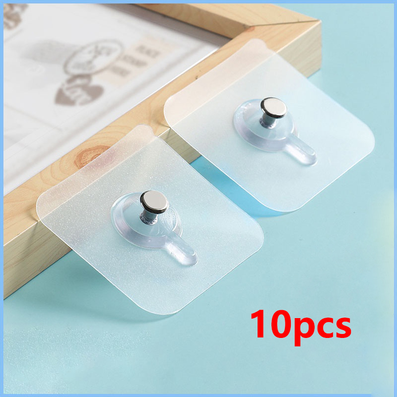 10Pcs Hook Nail PunchFree Screw Stickers Photo Frame Holder Rack Wall