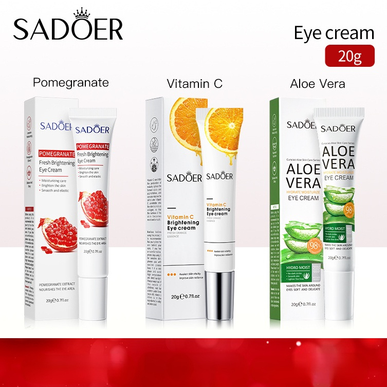 SADOER Eye Cream Pomegranate Aloe Vera Vitamin C Antiwrinkle Anti