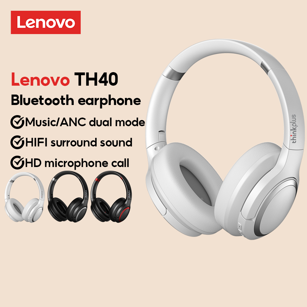 Lenovo TH40 Bluetooth Headphones Wireless Headphone HD Stereo Low Latency Bluetooth 5.0 Shopee