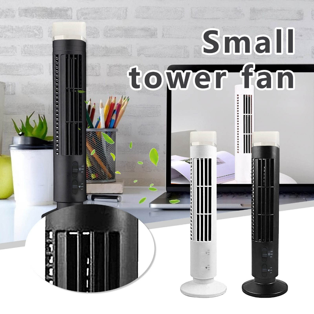 Mini Portable Tower Fan with Led Bladeless Desk Fan Standing Quiet