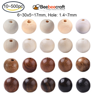 100Pcs Small Original Wood Beads for Crafts 18mm, 14mm, 10mm, 6mm Wood  Beads for Crafts with Holes Round Ball Shape Wooden Beads Unfinished Beads