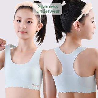 Little girl bra development period 12-16 years old middle school student bra  girl underwear pure white cotton sports vest