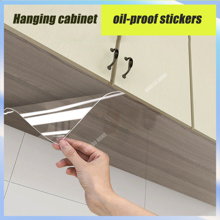 Hanging Cabinet Oil-Proof Sticker Wall Cupboard Transparent Film ...