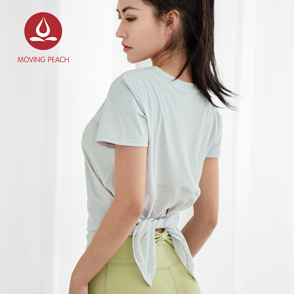 MOVING PEACH Women T-shirts Yoga Fitness Smock Dri-fit Running Top ATJ