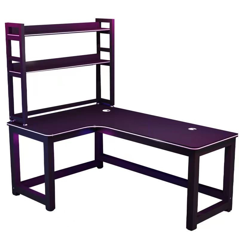 YOUNAL Corner Computer Table With Bookshelf Gaming Table Esports Table
