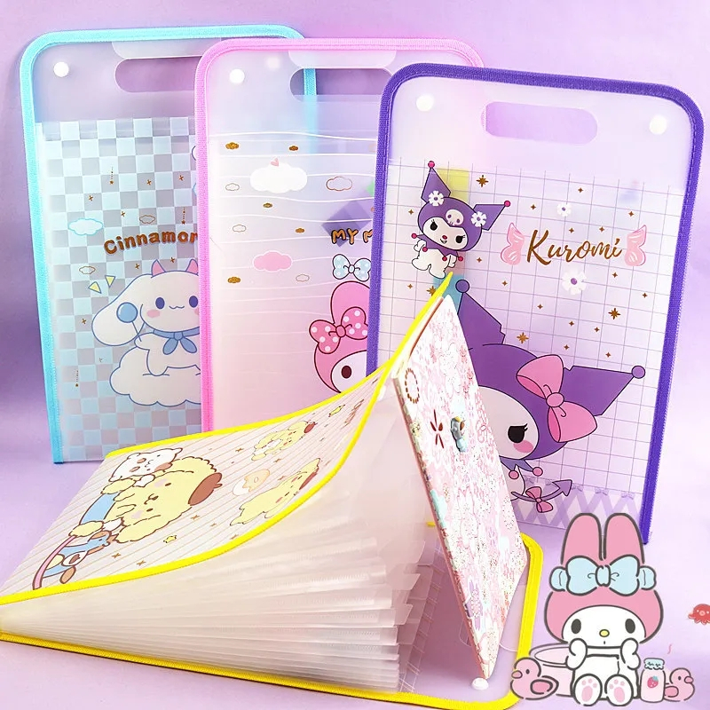 Sanrio Test Paper Folder 12-Layer Student Storage Kuromi a4 Portable ...