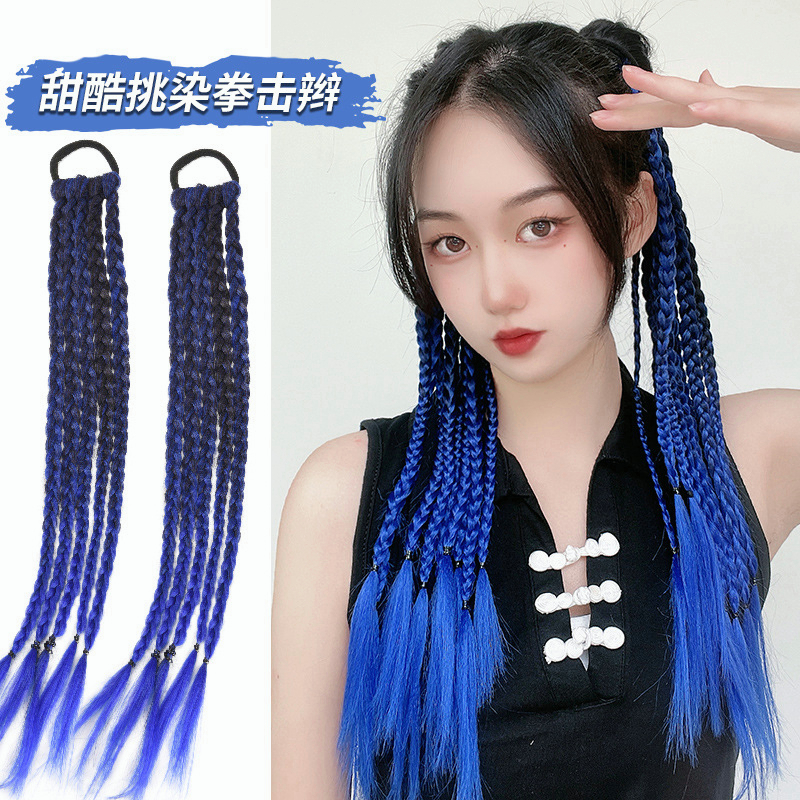 Wig Braids Highlight Boxing Braids Sweet Cool Girl Ponytail Braids Five