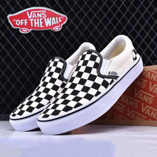 Mens black and on sale white checkered vans