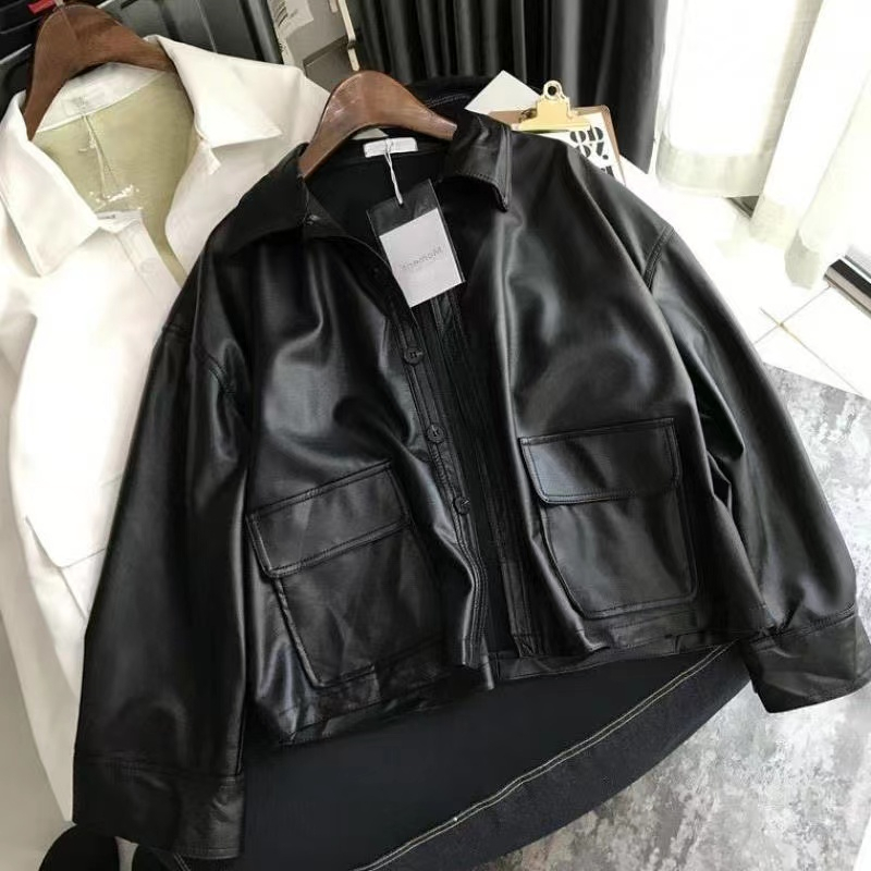Cute Autumn Pu Leather Jacket - Loose Coat - Ladies