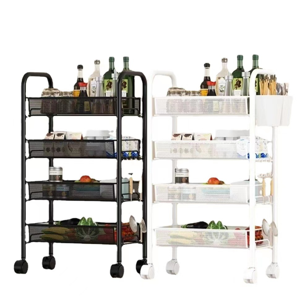 YOUNAL Kitchen Storage Rack Floor MultiFunctional Trolley Snack