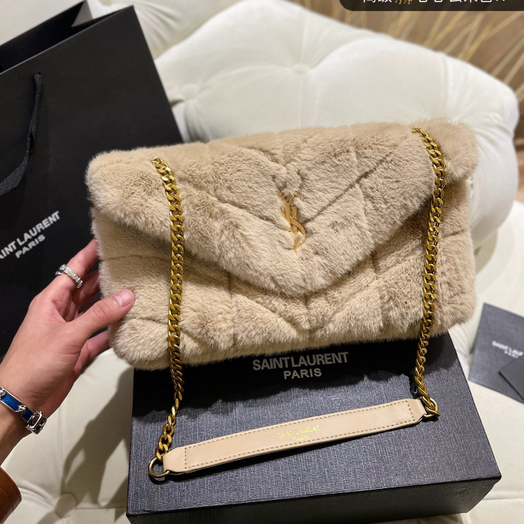 YSL Saint Laurent LouLou Puffer plush cloud bag single shoulder bag daily commuting chain bag fashion high end single shoulder crossbody bag women s bag Shopee Singapore