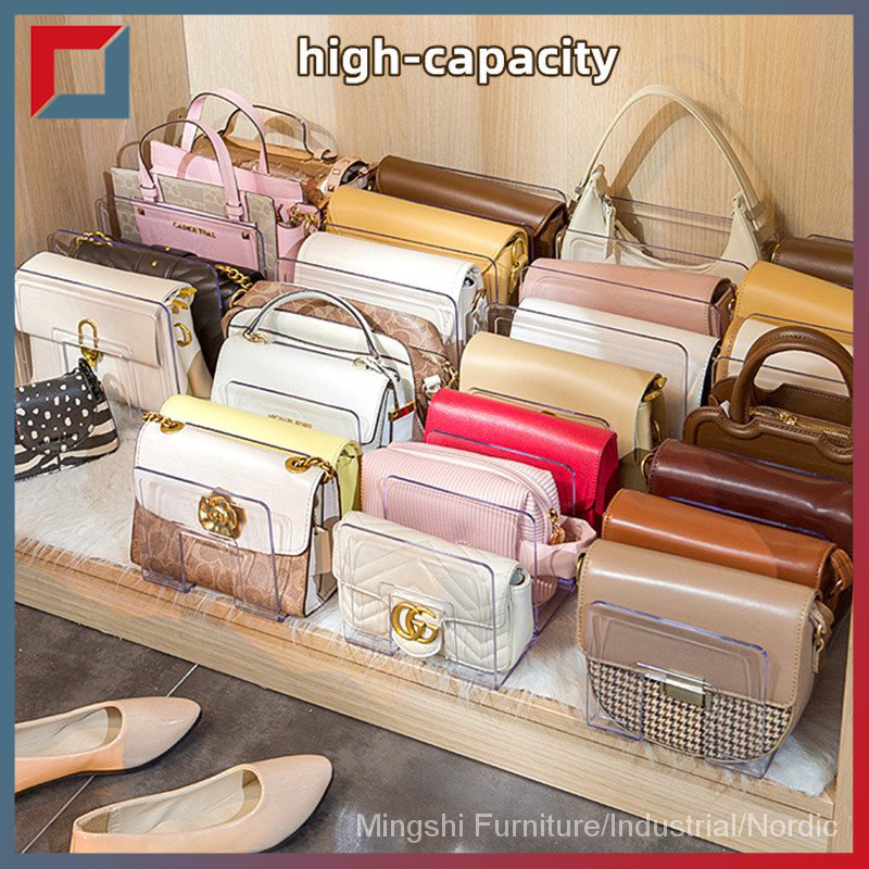 Stackable Bag Storage Box Divider Handbag Transparent Storage Rack