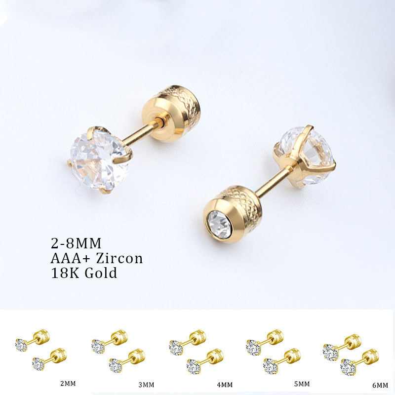 Gold stud earrings hot sale for girl