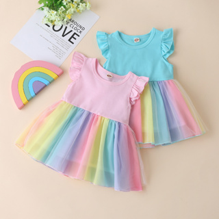 Rainbow dress baby girl sale