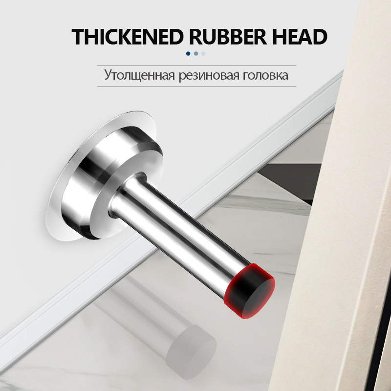 NAIERDI Rubber Stainless Steel Door Stopper Bathroom Door Stop Heavy ...