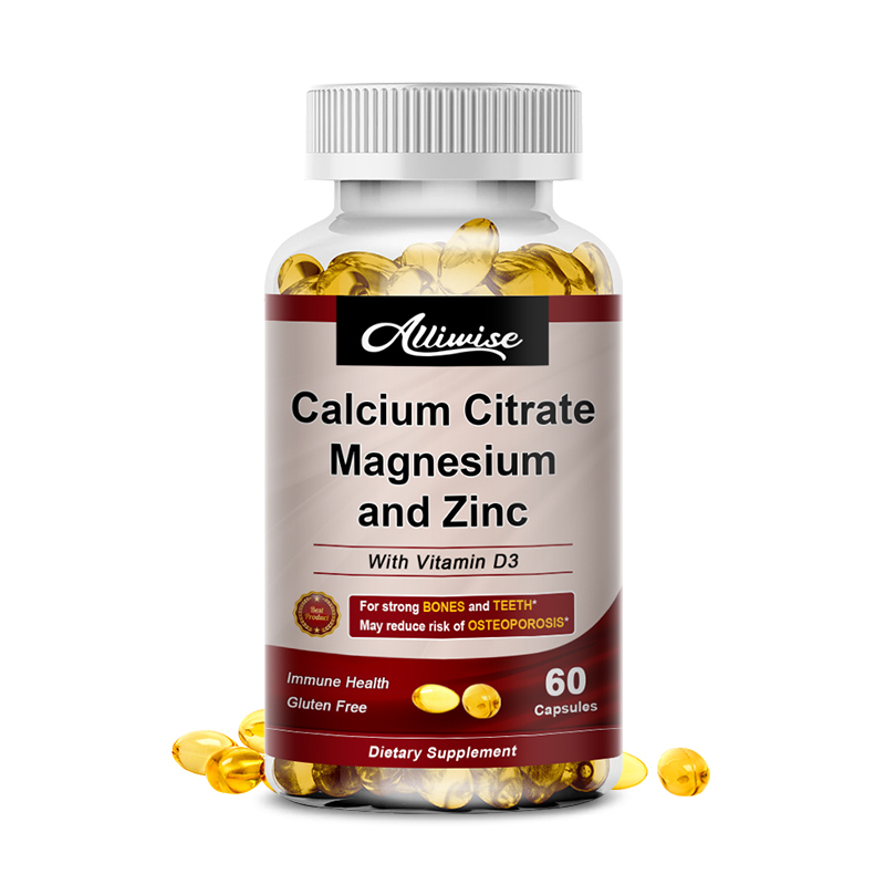 Alliwise Calcium Magnesium Zinc Supplement with Vitamin D3 for Strength