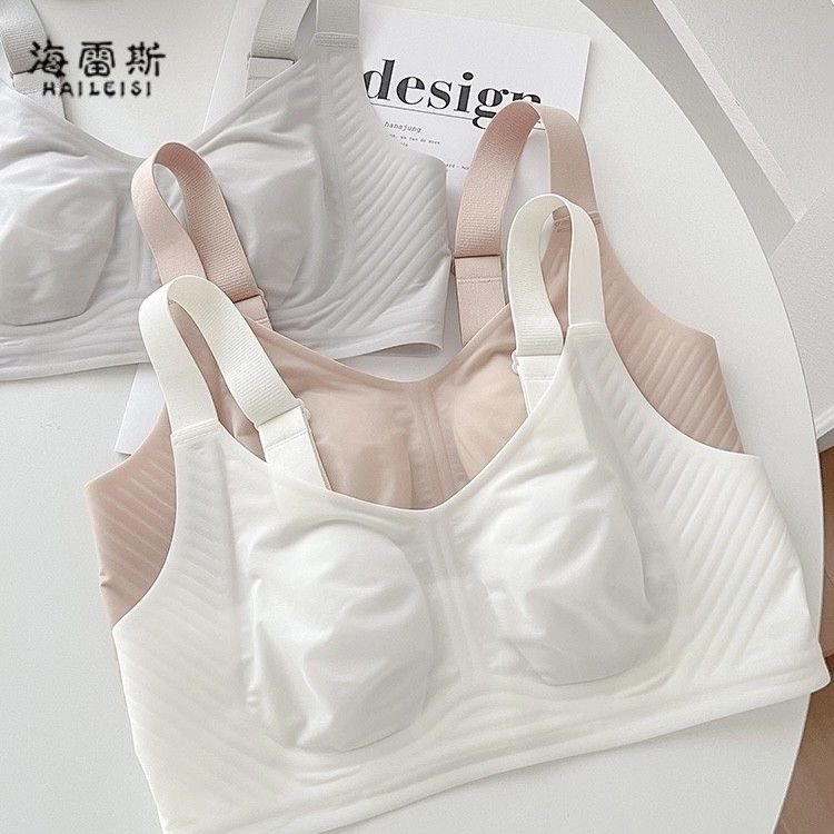 Rabbit Ears Traceless Underwear Women Large Breasts Show Small Soft Support Jelly Strips Plus 1638