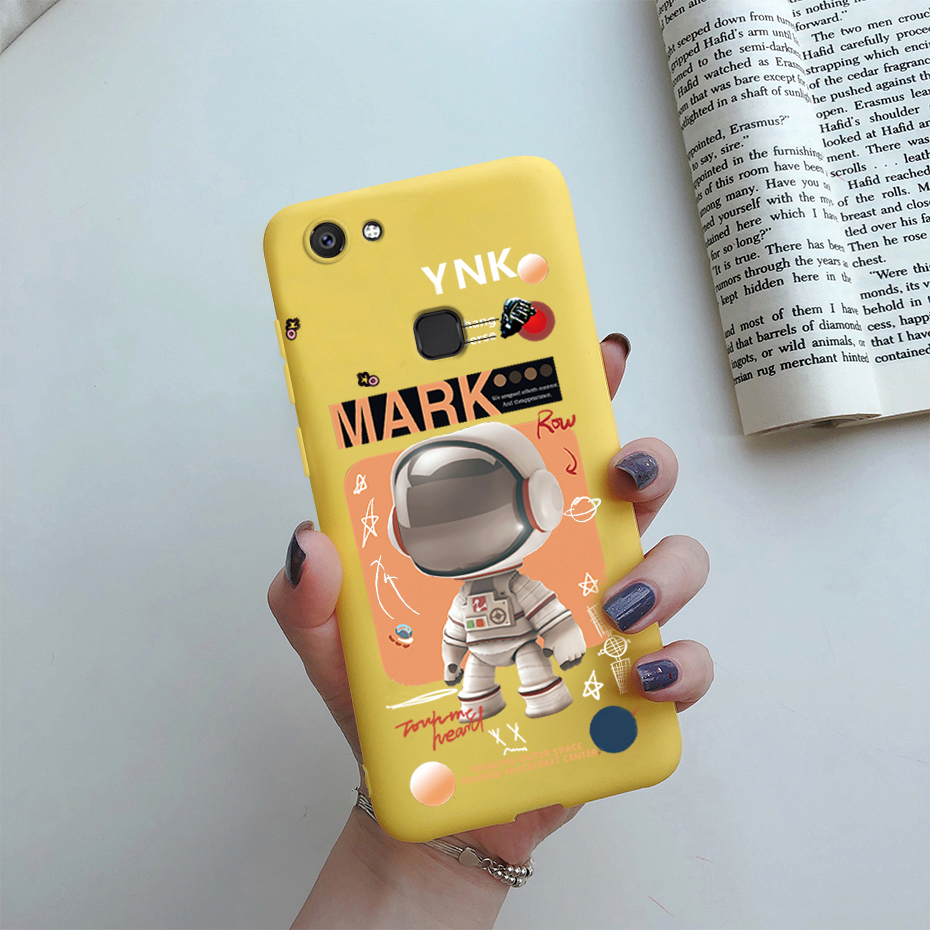 Vivo V7 V7 Plus 1716 1718 Case Back Cover Black Astronaut Marble