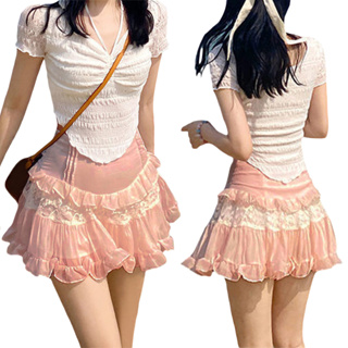 Summer Long Khaki A Line Skirts 2022 Women Simple Ruffle Hem High Waist  Skirt For Ladies Beach Party Outfits Korean Streetwear - Skirts - AliExpress