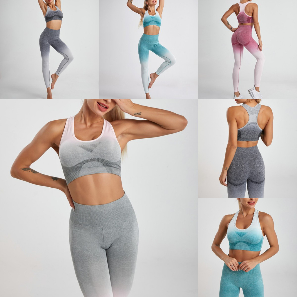 2 Pieces Yoga Suit Women Sexy Tight-Fitting Fitness Sports Set Gym Bra  Elasticity High Waist Leggings Female Athletic Wear