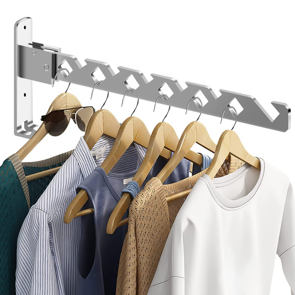 Clothes Drying Rack Adjustable Angle Clothes Hanger Wall-mounted Large ...