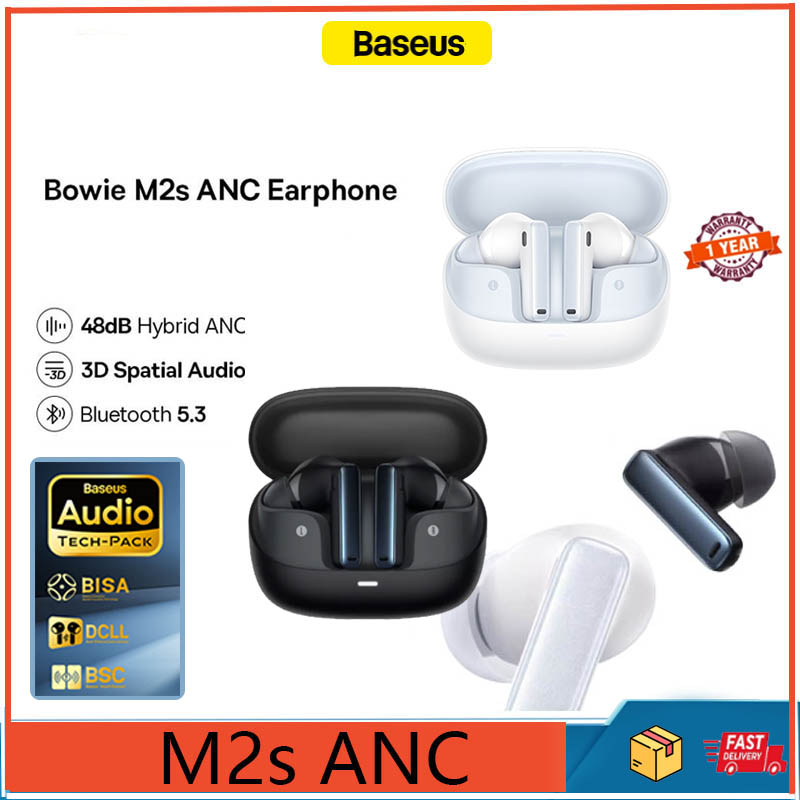 Baseus Bowie MA10 ANC Wireless Earphone Hybrid 43dB TWS EARBUDS 