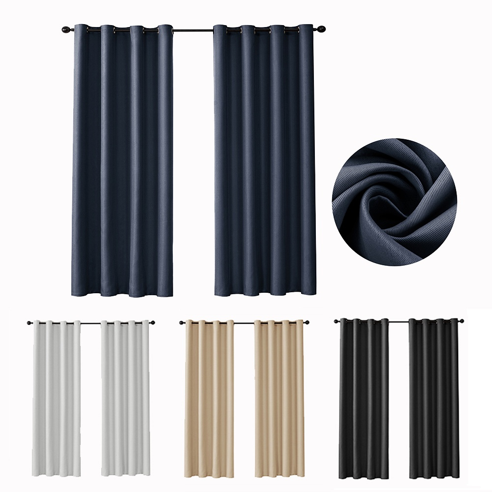 Solid Color Blackout Curtain for Livingroom Bedroom Modern Half Length ...