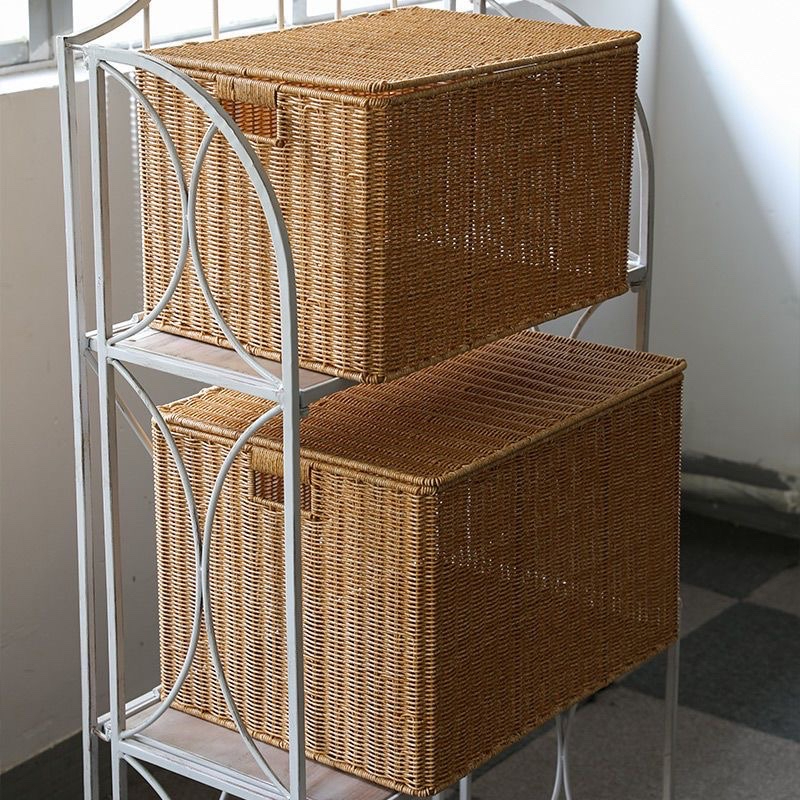 Rattan basket Rattan Laundry basket storage box Wicker woven straw basket storage Shopee Singapore
