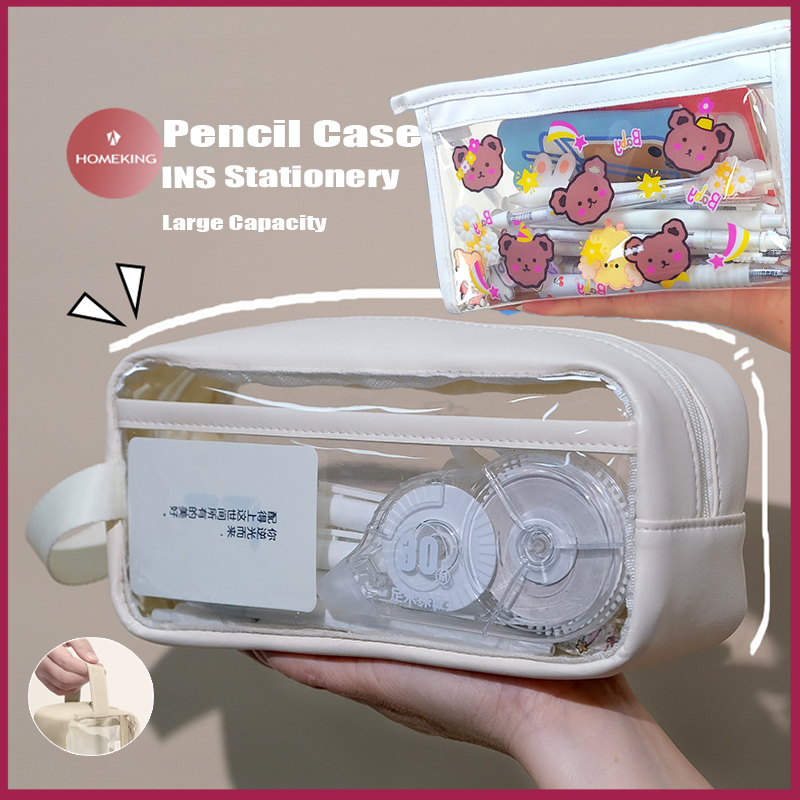 INS Korean Transparent Waterproof Pencil Case , PCV Large Capacity