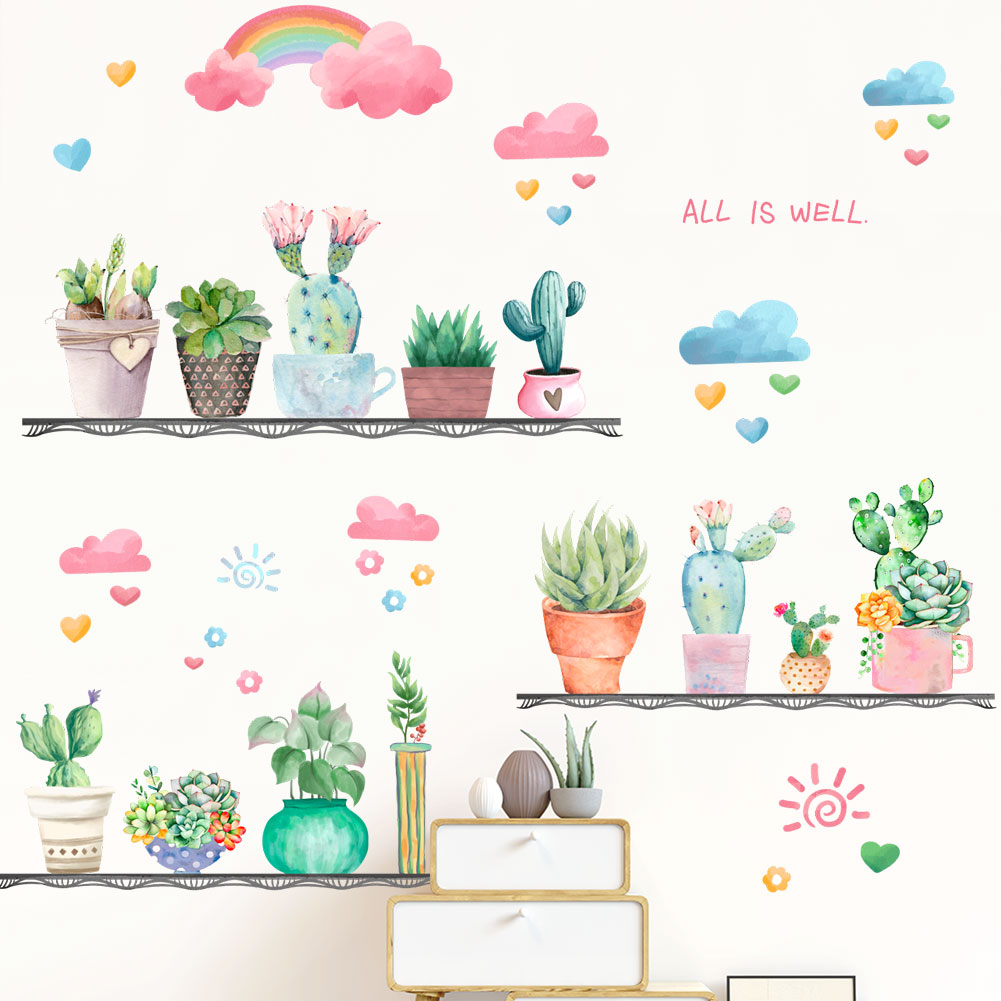 【Zooyoo】Flower plant garden fresh potted wall stickers Shopee Singapore