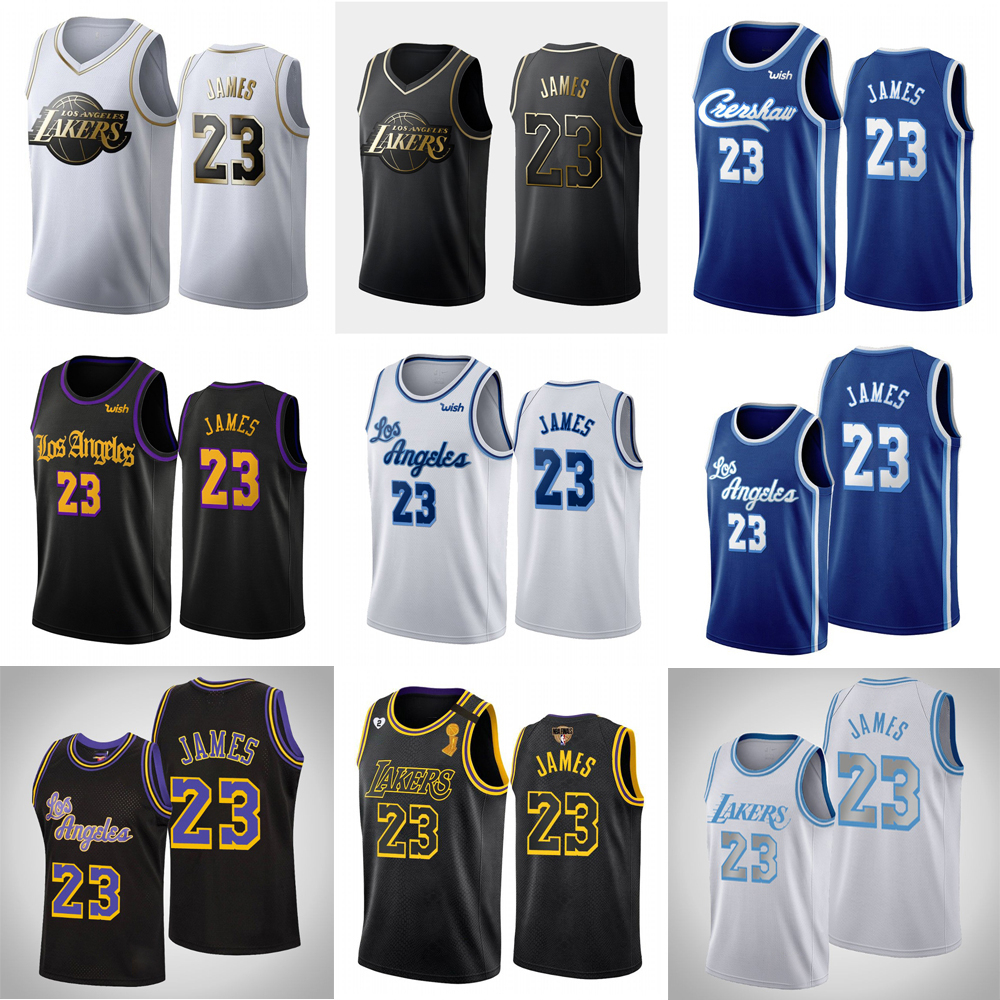 Retro LA Lakers Jersey Embroidered Edition No.23 Lebron James