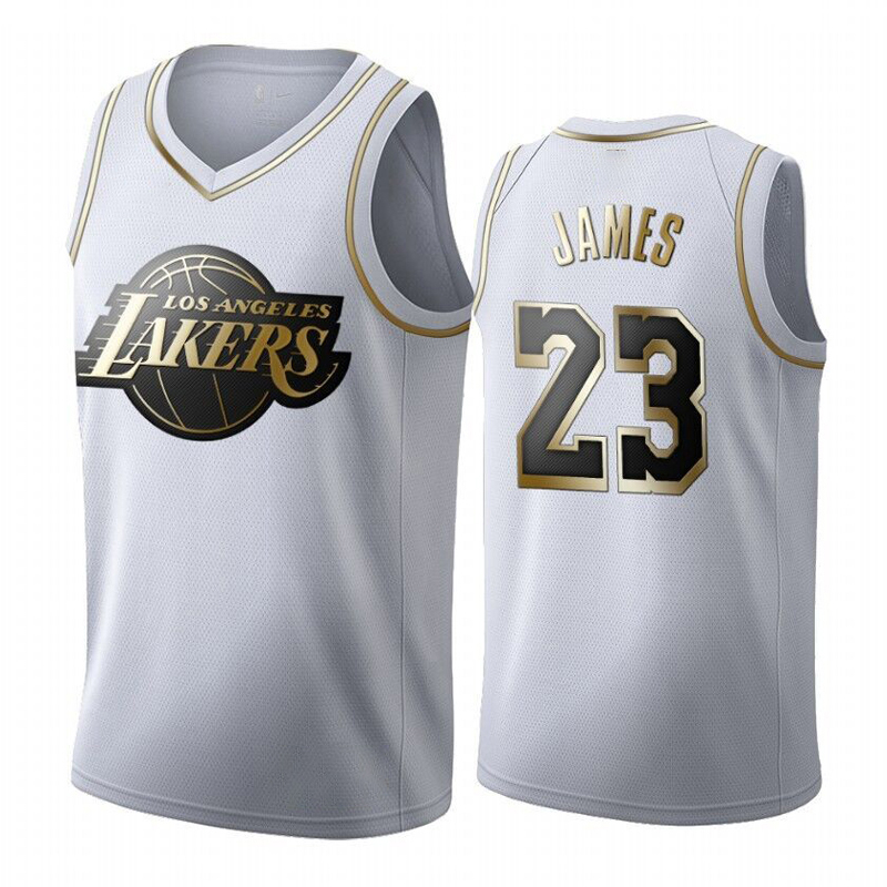 Retro LA Lakers Jersey Embroidered Edition No.23 Lebron James