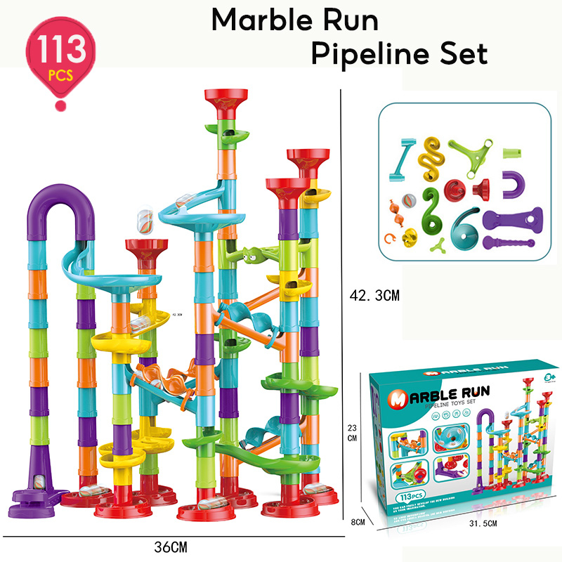 45/50/113/197pcs DIY Construction Marble Race Run Maze Track Building ...