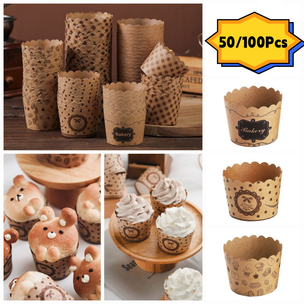 50/100Pcs Cupcake Paper Cups Wrapper Cake Mold Muffin Cupcake