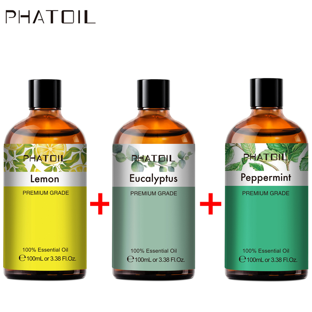 [100ML X 3bottles ] PHATOIL Eucalyptus Lemon Peppermint Essential Oil ...