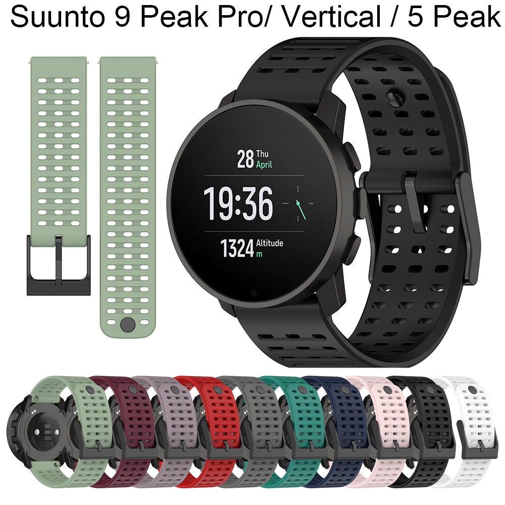 Bracelet De Montre 22 Mm CZhkg – Silicone Respirant Compatible Suunto 9 Peak, Vertical, Race, Océan