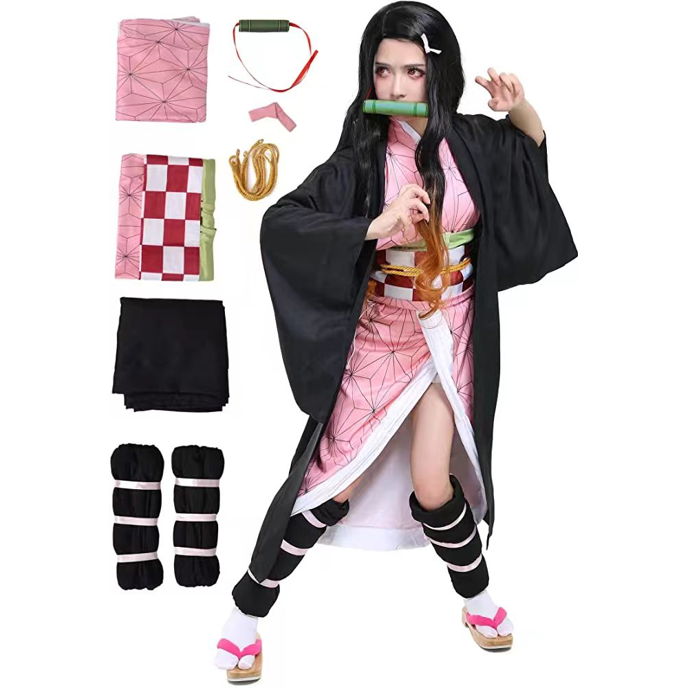 Anime Kamado Nezuko Cosplay Costumes Demon Slayer Cosplay Kimono ...